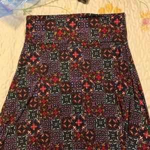 LuLaRoe patterned maxi skirt.